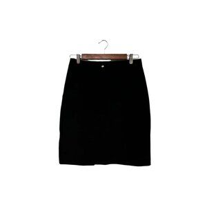 Vintage International Leather Collection Black Leather Mini Pencil Skirt 9/10